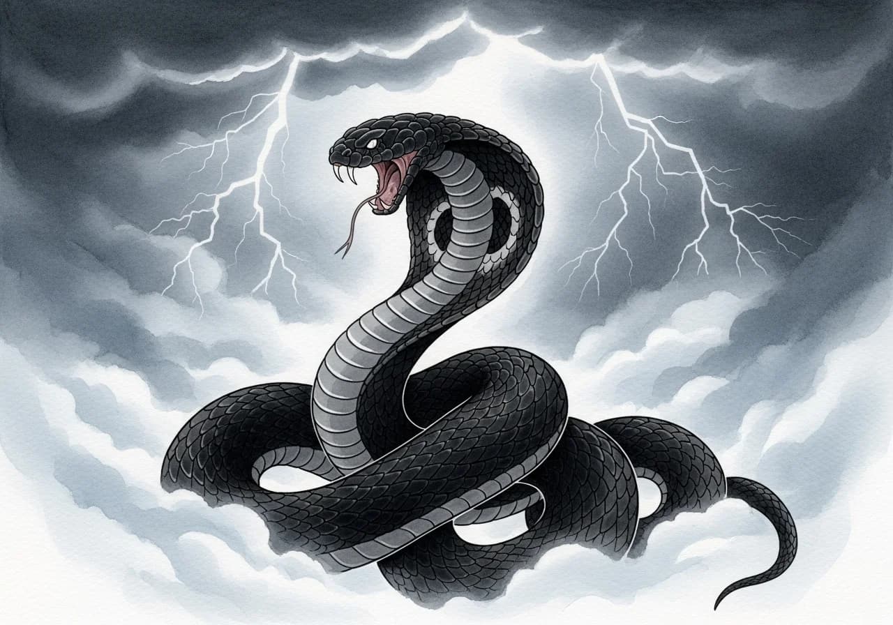 검은 뱀 꿈 — 흉몽 해석: 위협과 배신의 경고