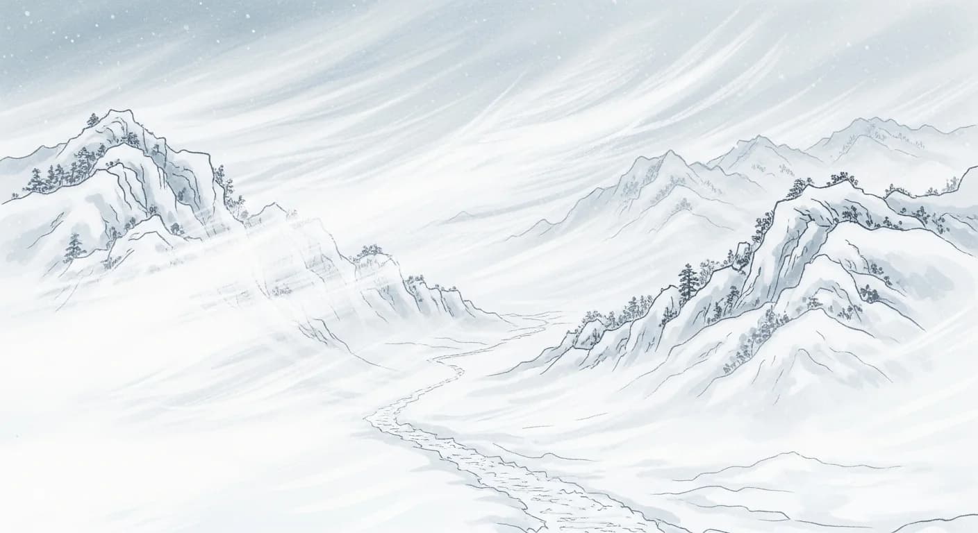 눈보라 꿈해몽 — 혼란의 폭풍이 전하는 메시지