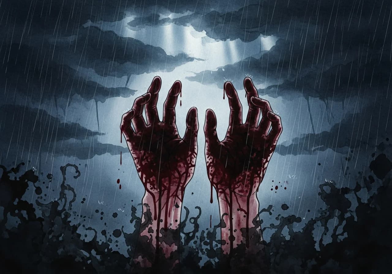 흉몽: 탁하거나 씻기지 않는 피가 손에 묻는 꿈