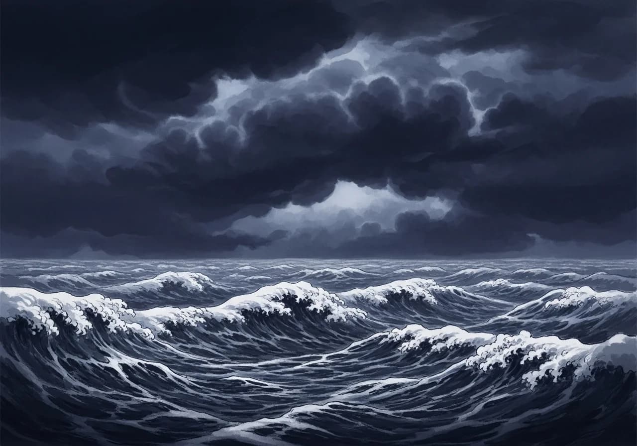 흉몽 — 어둡고 탁한 파란색이 보내는 경고