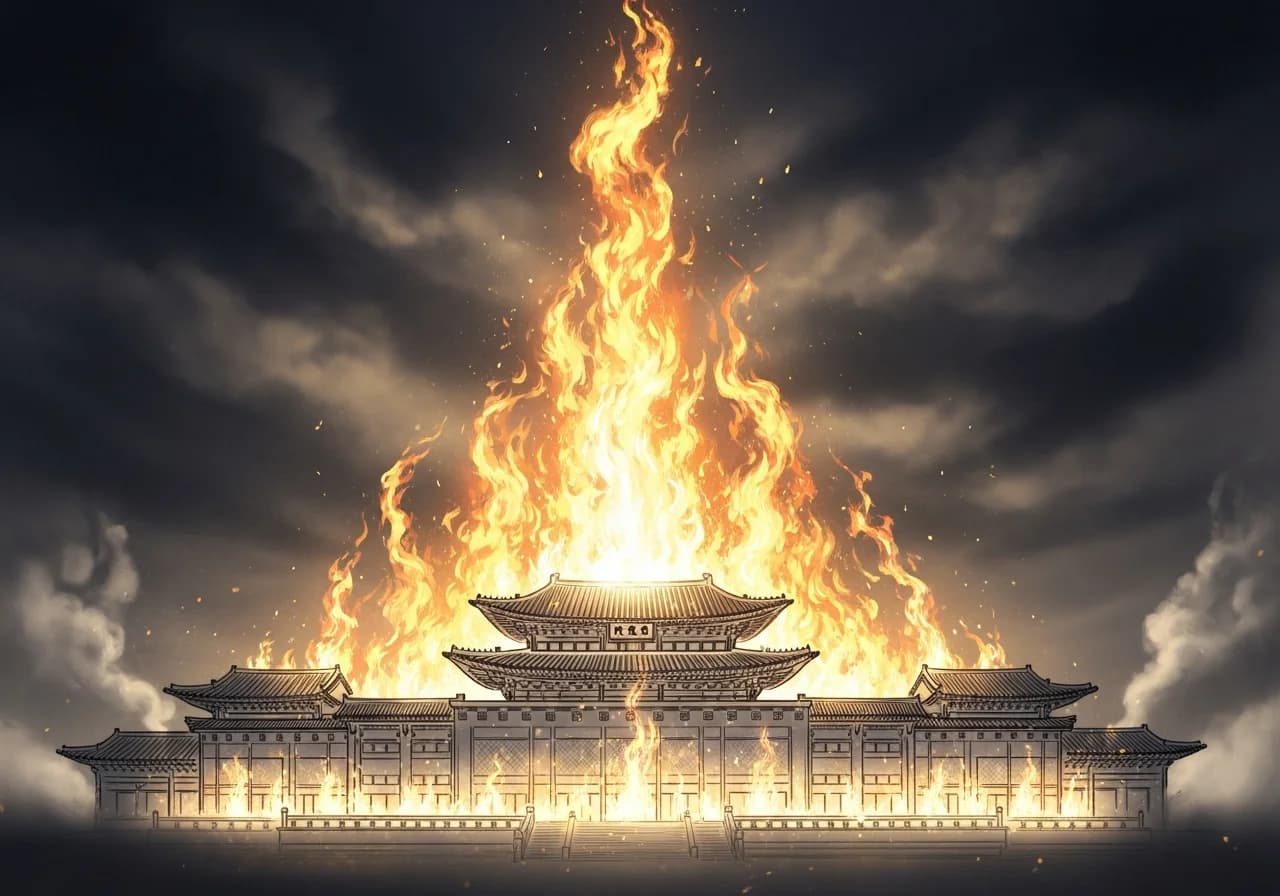 길몽 — 활활 타오르는 불길, 재물과 성공의 전조