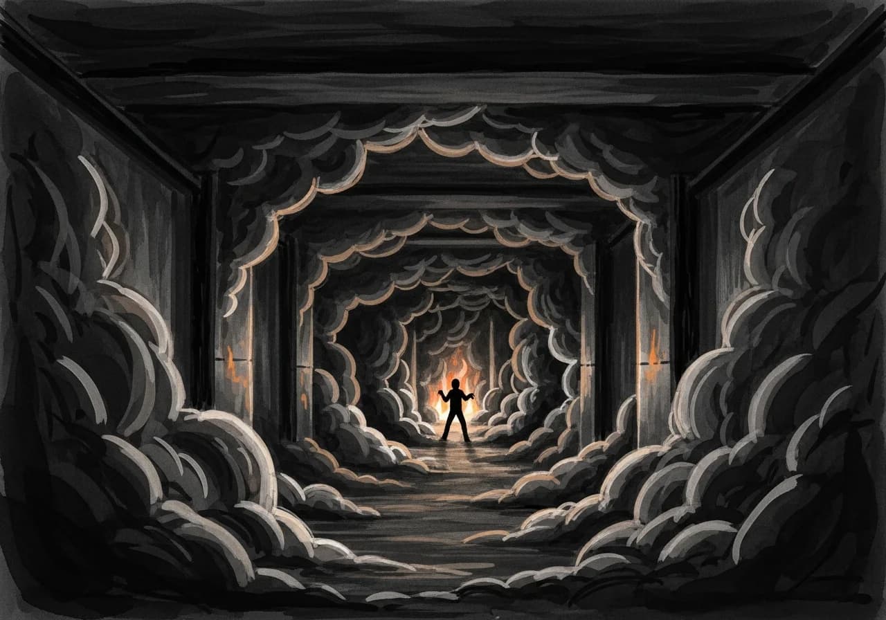 흉몽 — 연기에 갇혀 탈출하지 못하는 꿈