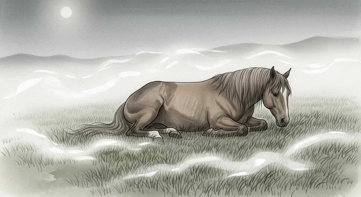 죽은 말 꿈해몽 — 강인한 생명력이 멈췄을 때의 메시지