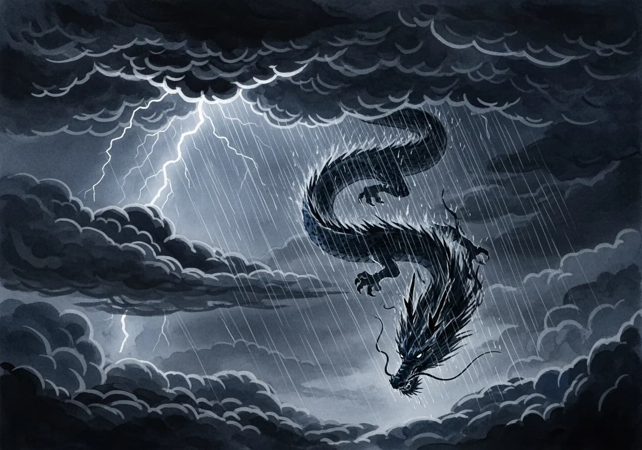 흉몽 해석 — 용이 추락하거나 날지 못하는 꿈