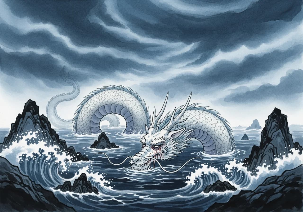 흉몽 해석 — 탁한 물에서 힘없이 빠져나오는 용