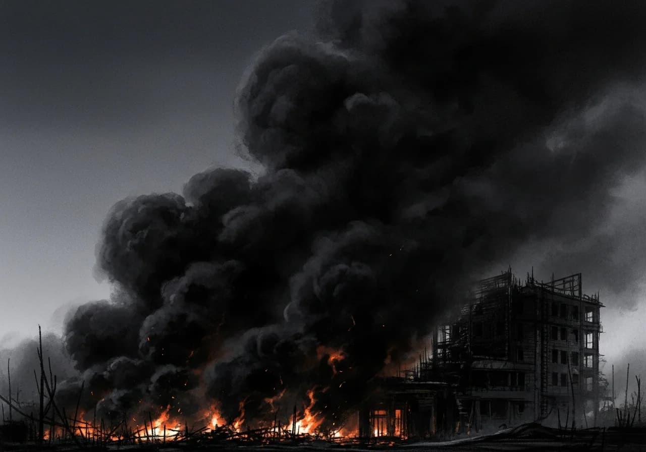 화재 꿈 흉몽 — 검은 연기와 도망치는 상황은 경고 신호