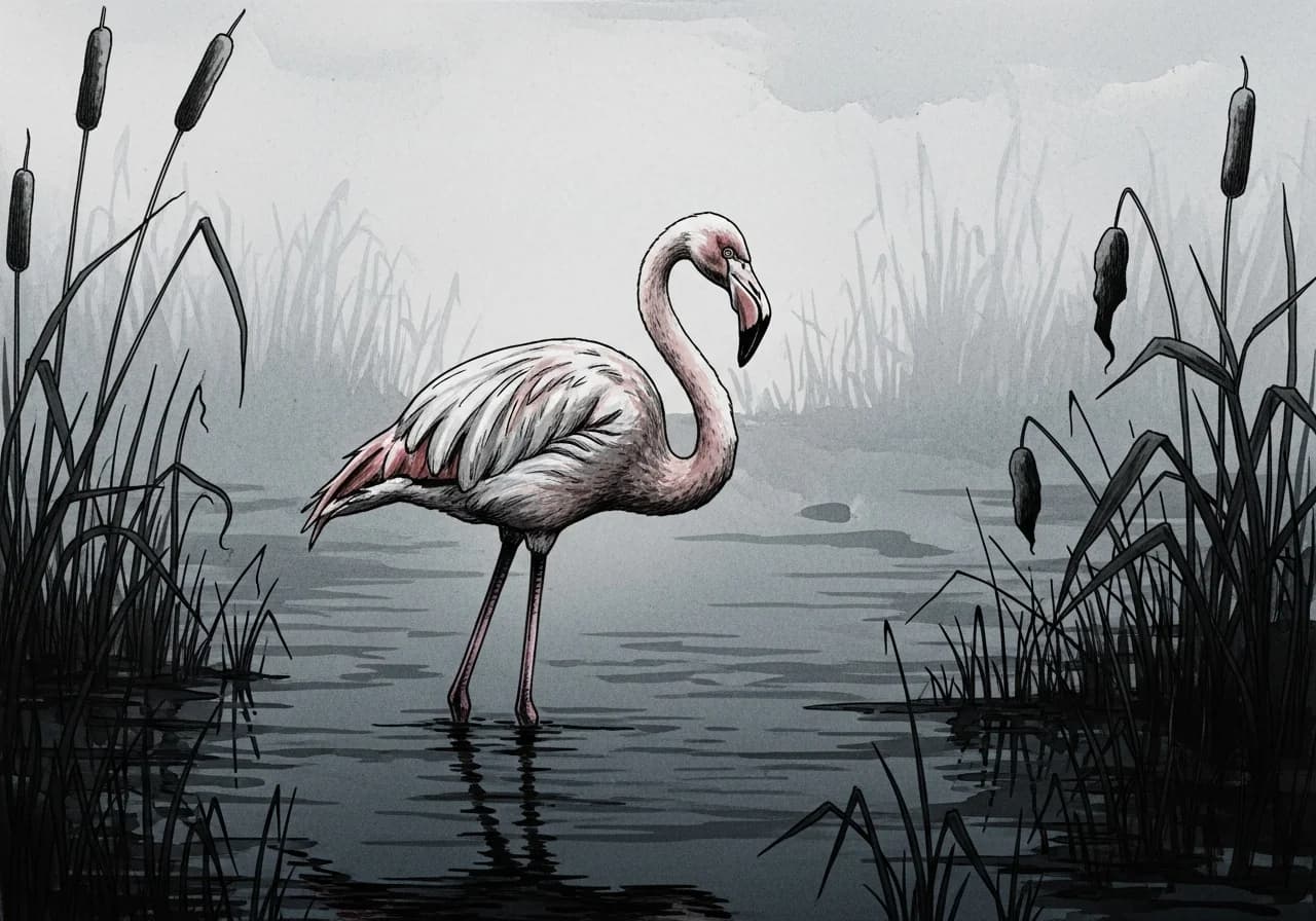 플라밍고 꿈 흉몽 해석 - 기회 상실과 건강 경고