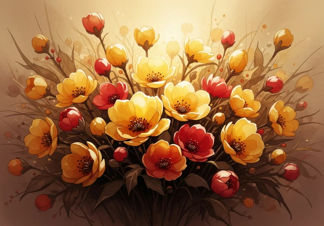 꽃 꿈의 길몽 해석 — 활짝 피고 생기 넘치는 꽃