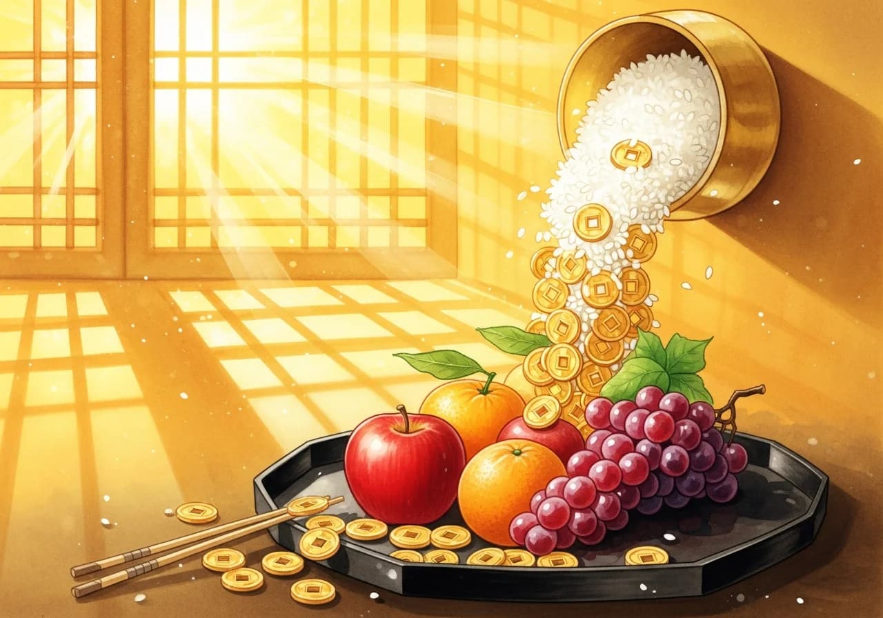 음식꿈 길몽 — 풍요와 재물이 찾아오는 신호