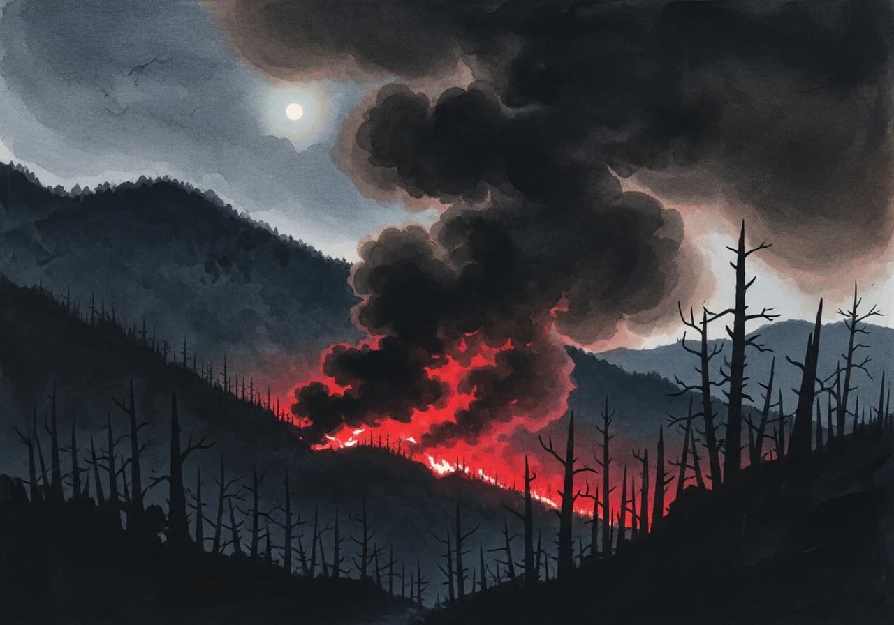 산불 꿈 흉몽 해석 — 통제 불능과 재정적 위기 경고