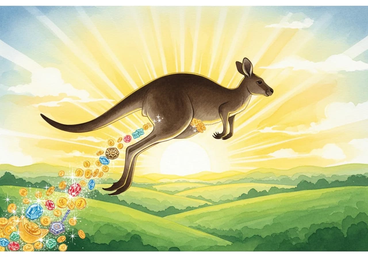 길몽 — 평화로운 캥거루, 도약과 재물 운