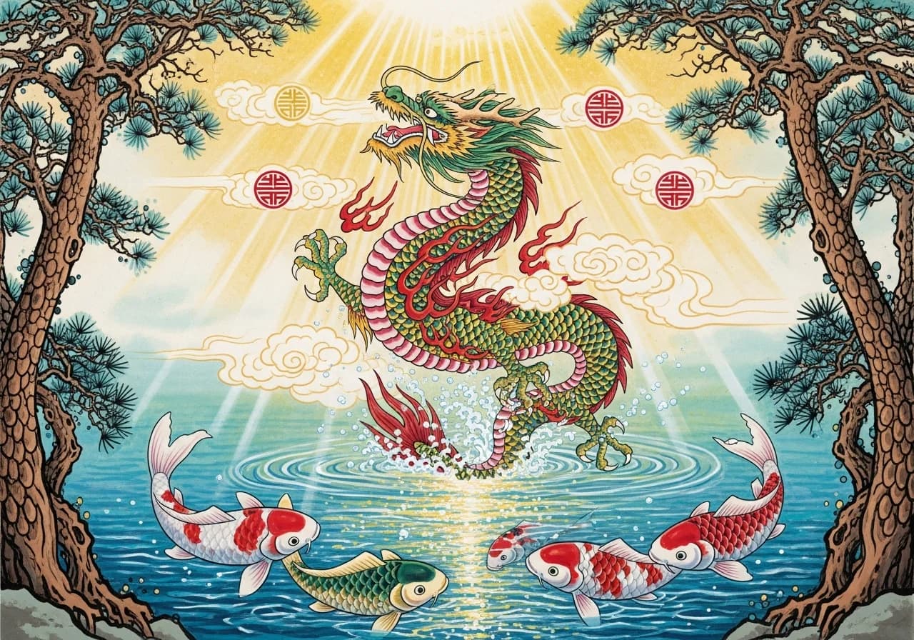 맑고 잔잔한 호수 꿈 — 재물운과 안정의 길몽