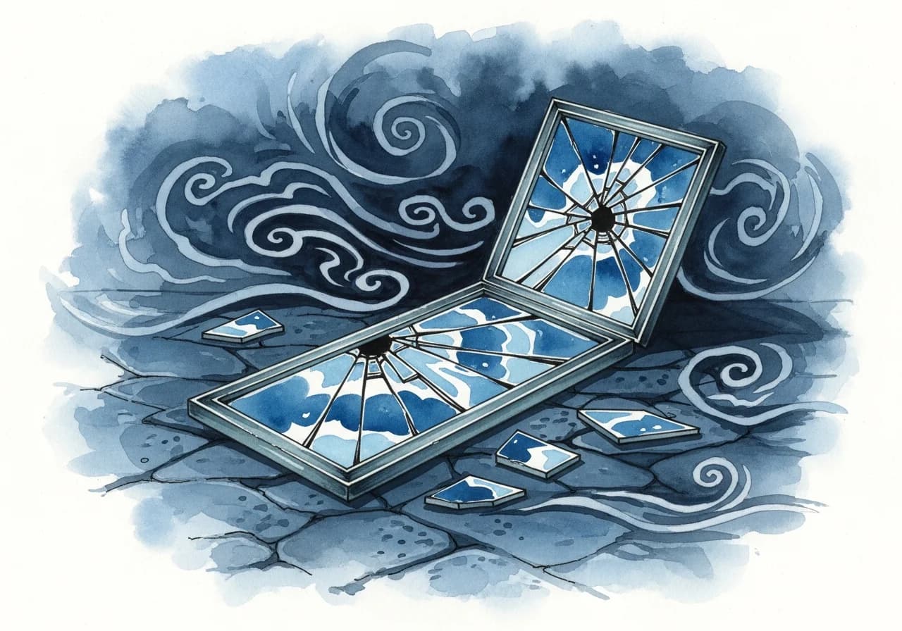 흉몽 — 깨진 거울, 이별과 위기의 경고