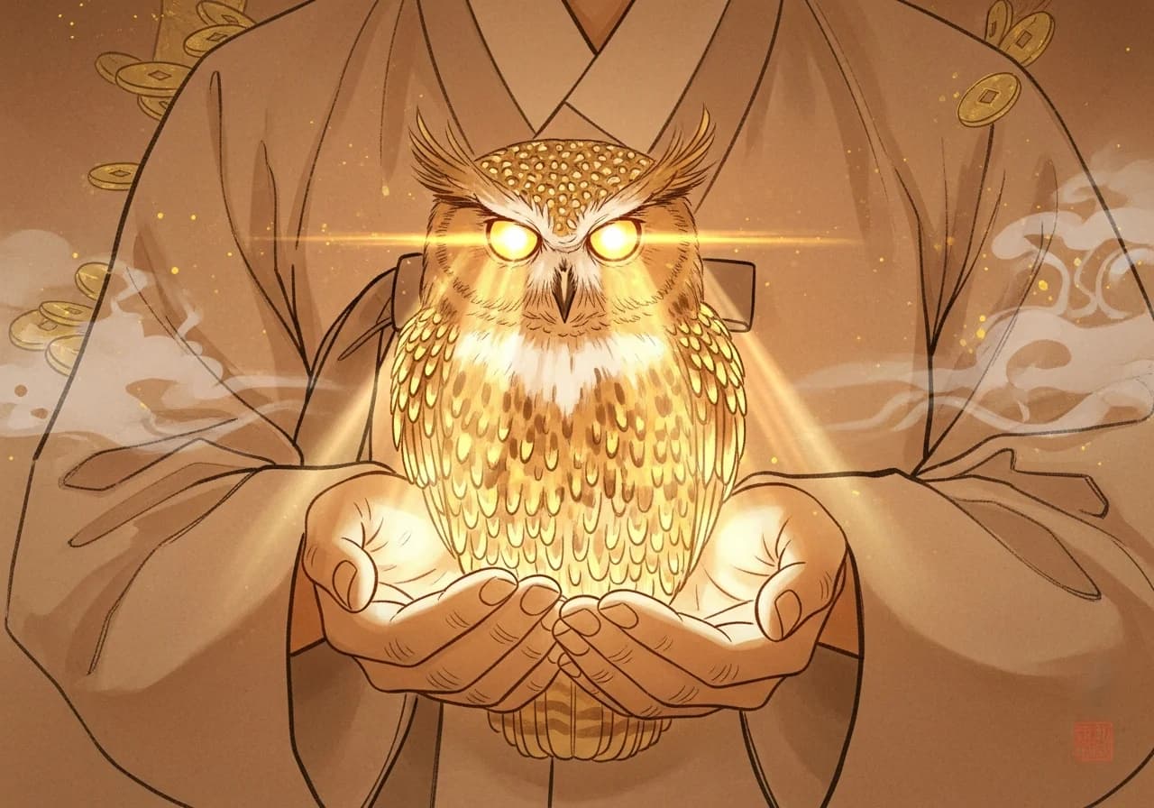 길몽: 재물과 성공을 가져오는 부엉이