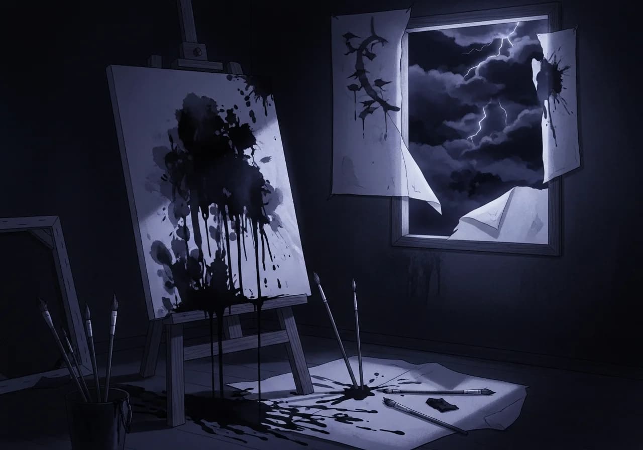 어둡거나 미완성된 그림 꿈 — 좌절과 경고의 흉몽