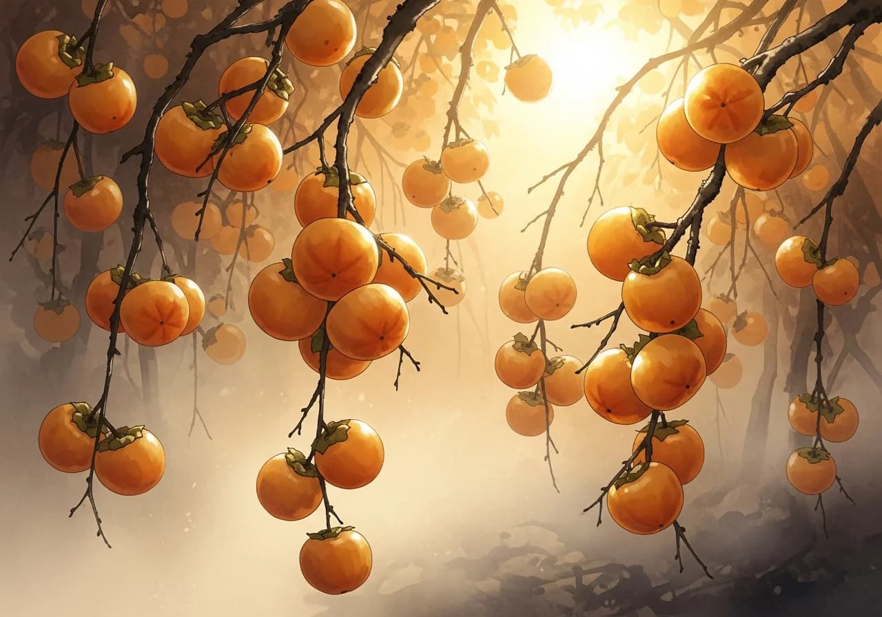 길몽 — 재물운과 성공을 예고하는 감 꿈