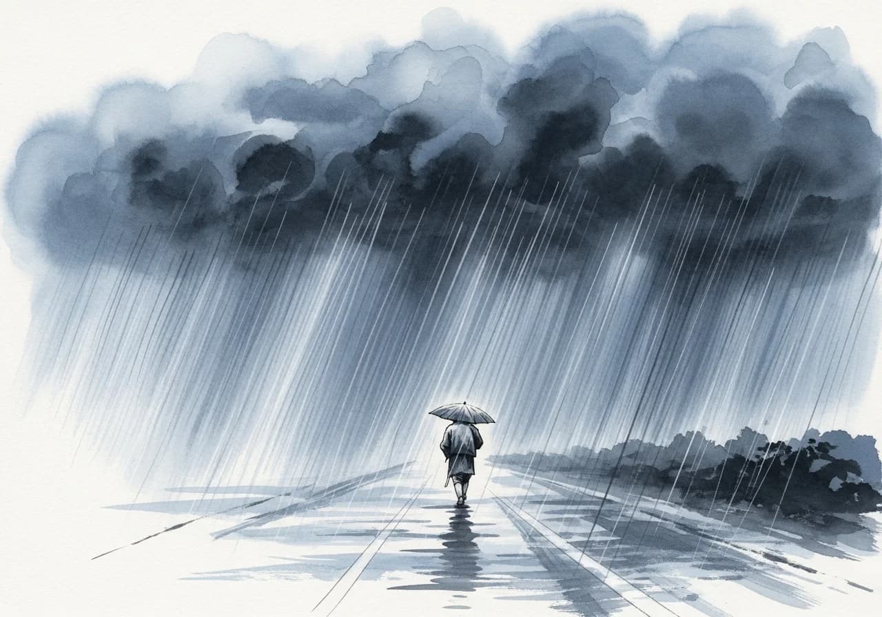 흉몽 — 앞이 보이지 않는 폭우, 끝나지 않는 장마