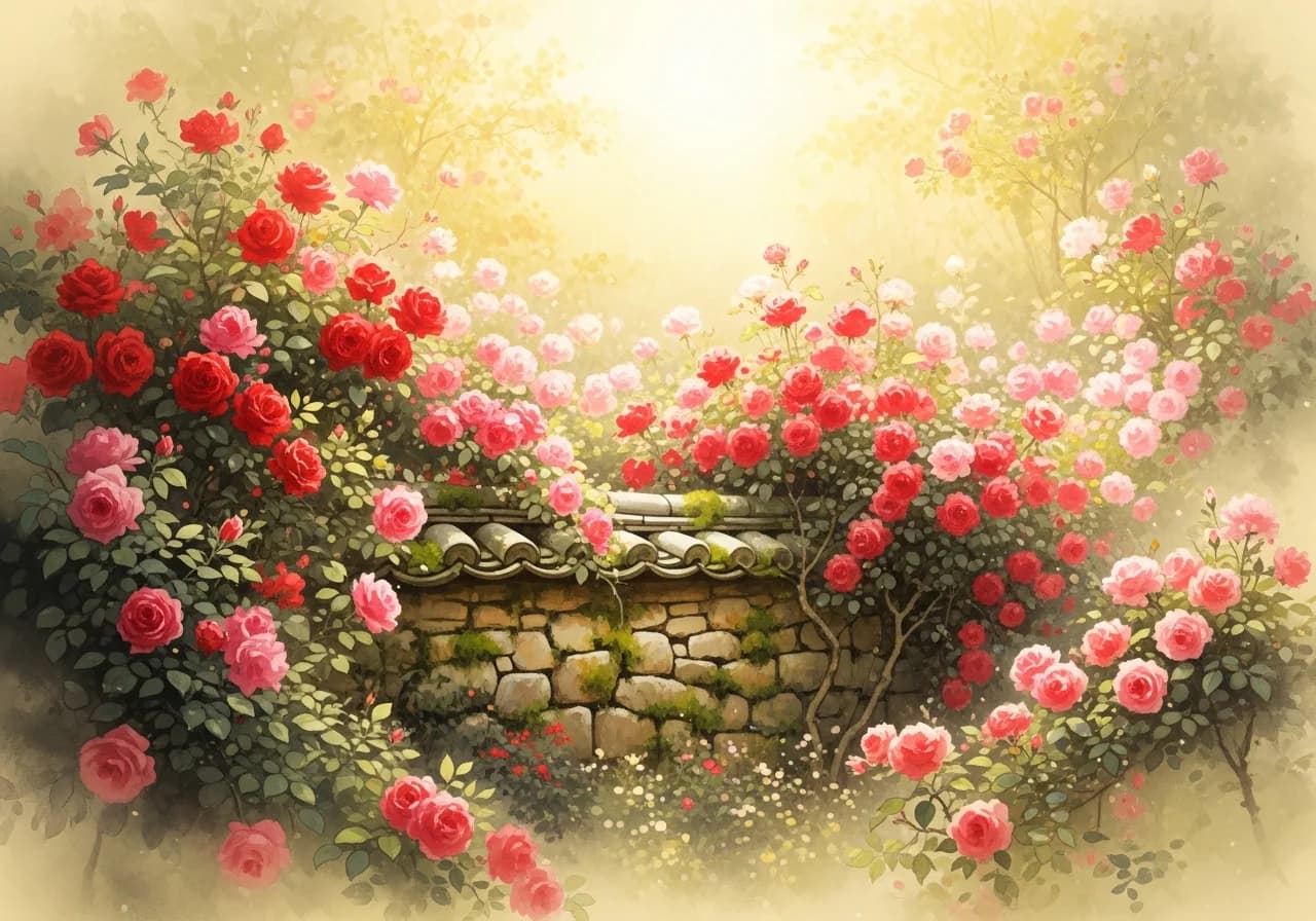 활짝 핀 장미 꿈 — 사랑과 행운의 길몽