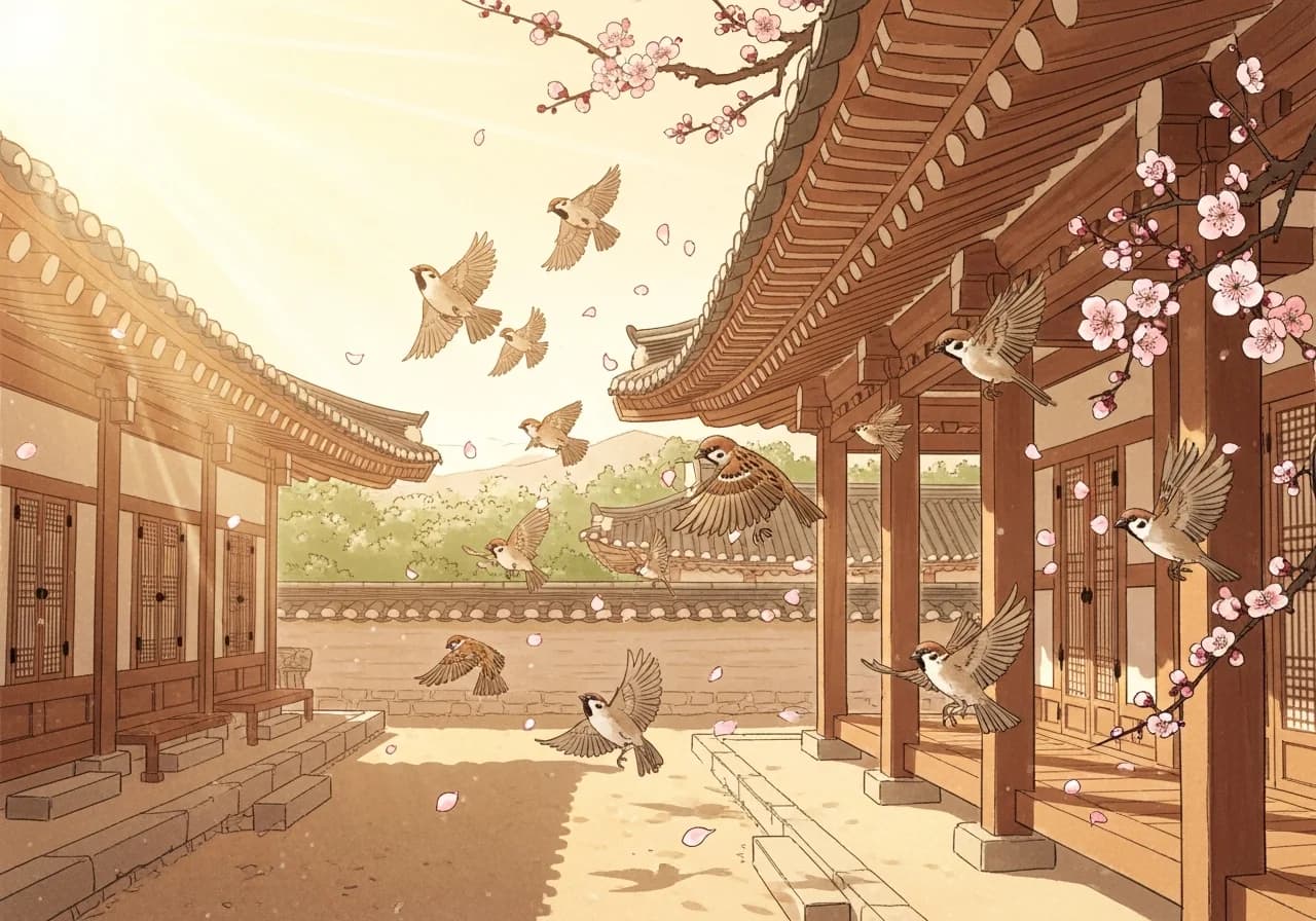 참새 꿈 길몽 — 가정의 경사와 재물운