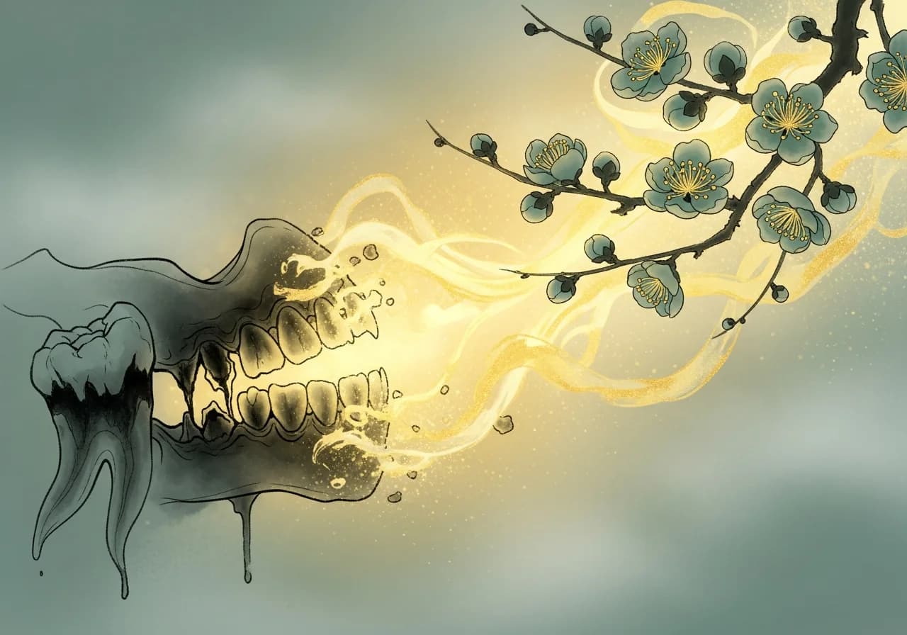 썩은 이빨을 뱉는 꿈 — 오래된 고민이 해소되는 길몽