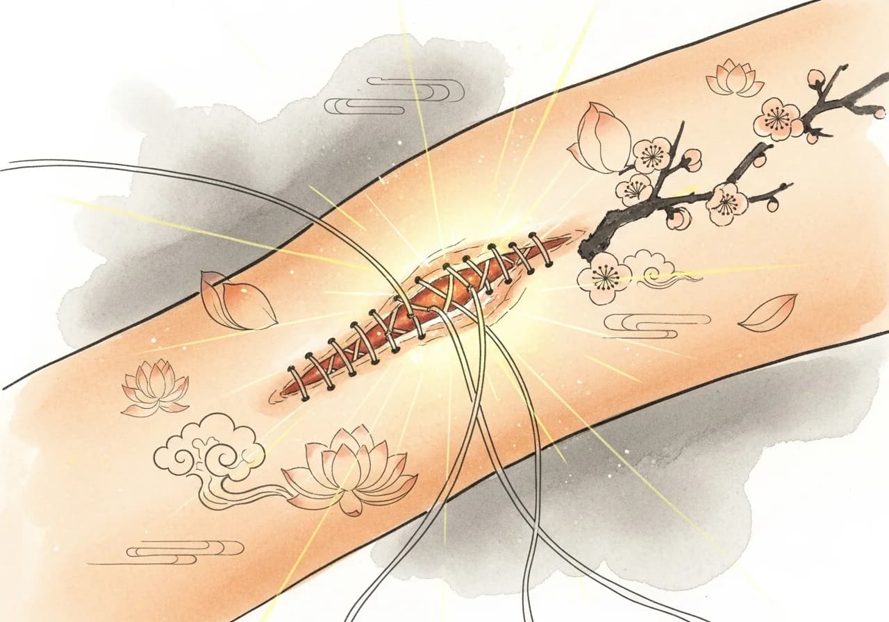 상처가 깨끗이 봉합되는 꿈 — 회복과 안정의 길몽