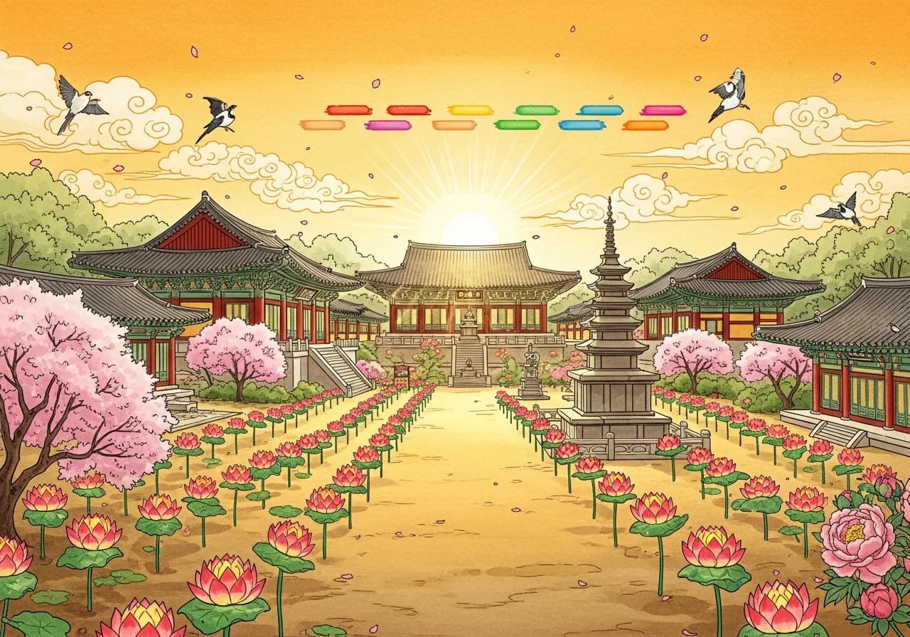 사찰 경내에 들어서는 꿈 — 강력한 길몽