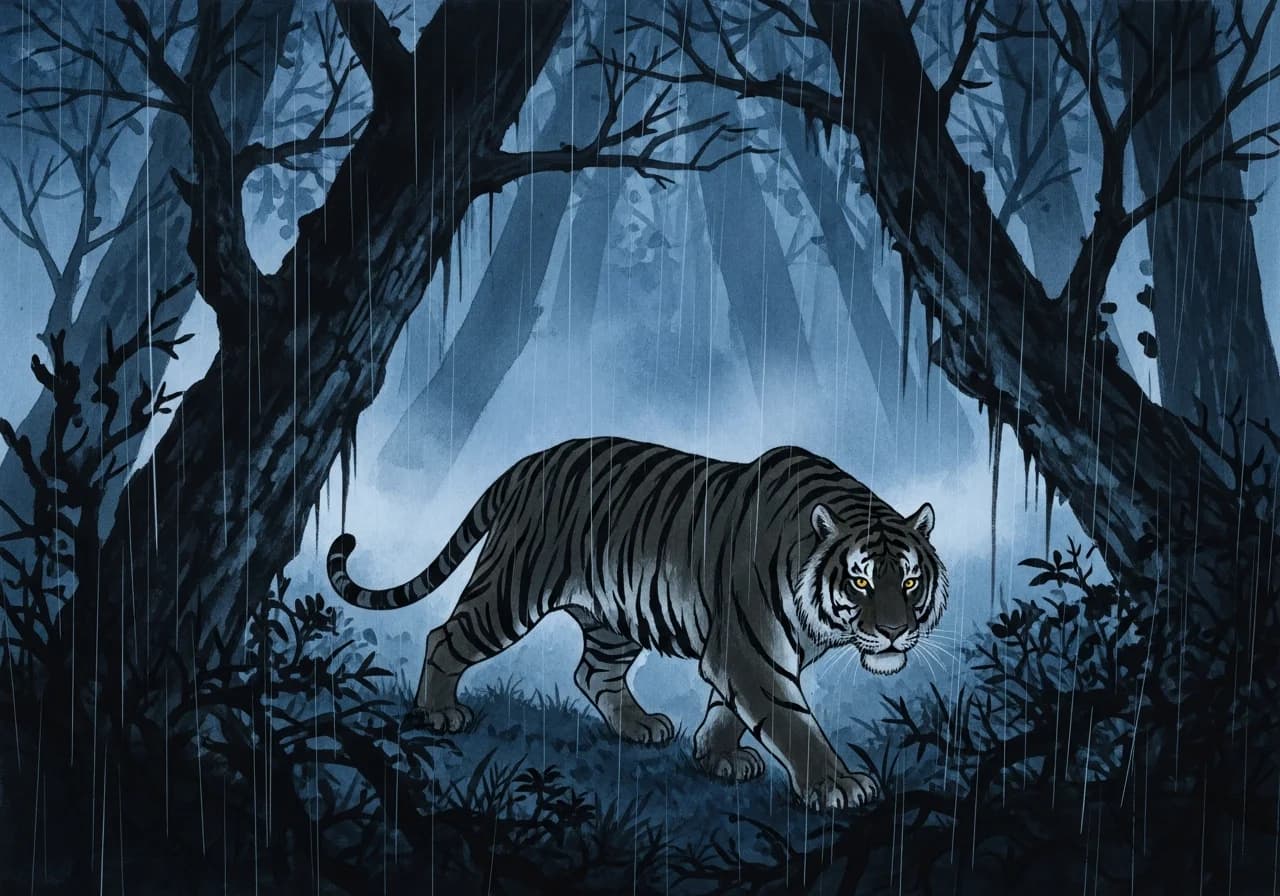 호랑이 꿈 흉몽 해석 — 위협·압박·갈등의 경고