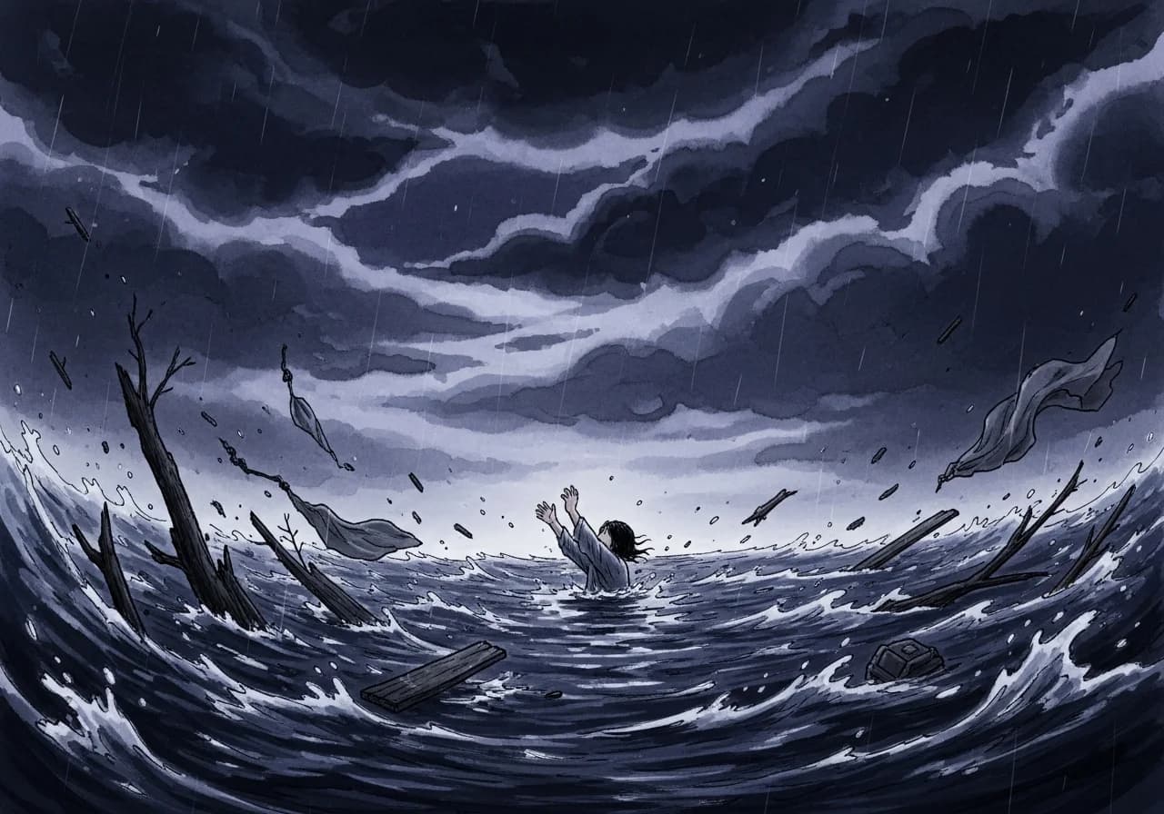 흉몽: 쓰나미에 휩쓸리거나 폐허를 보는 꿈