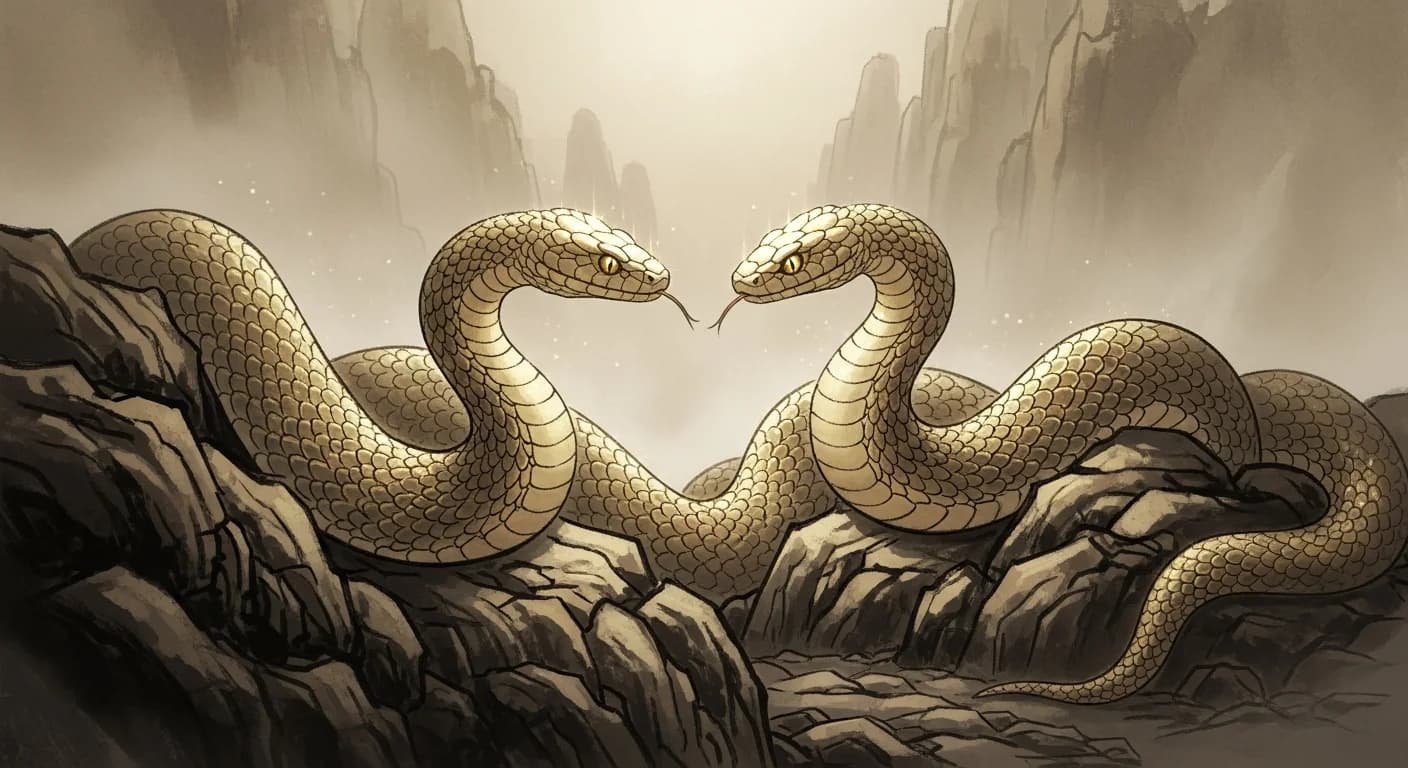 머리 두개 달린 뱀 꿈 해몽 - 쌍두사가 전하는 이중의 메시지