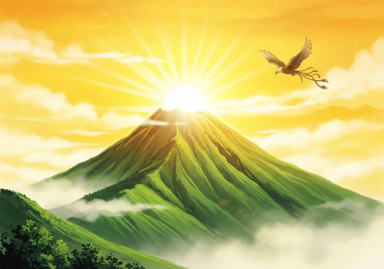 길몽: 명성·성공·건강 회복을 예고하는 화산 꿈