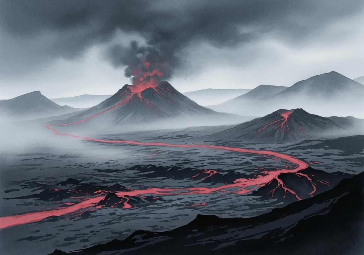 화산 꿈이 흉몽인 경우 — 손실·과욕·위기 경보