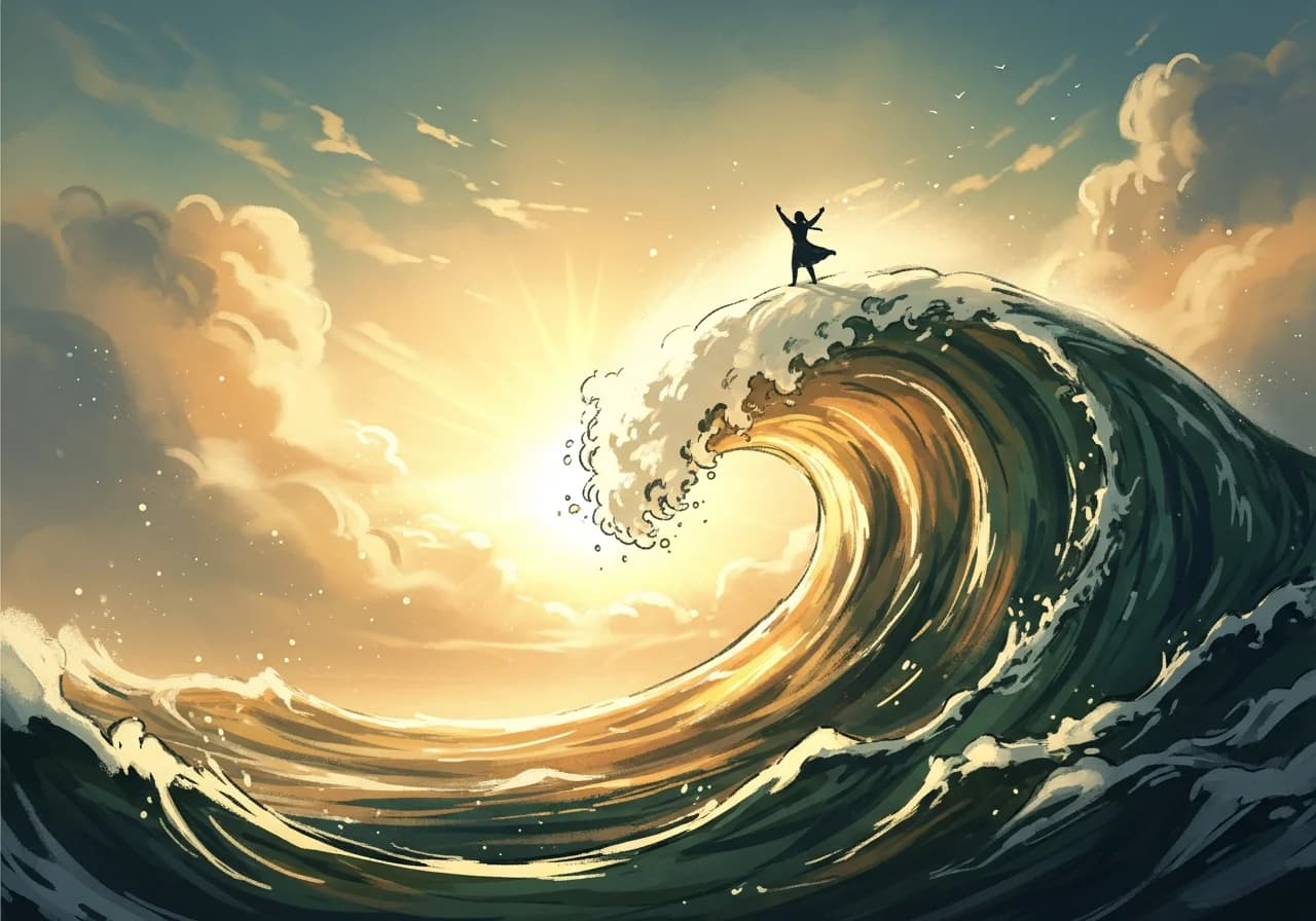 길몽: 파도를 헤쳐나가는 꿈