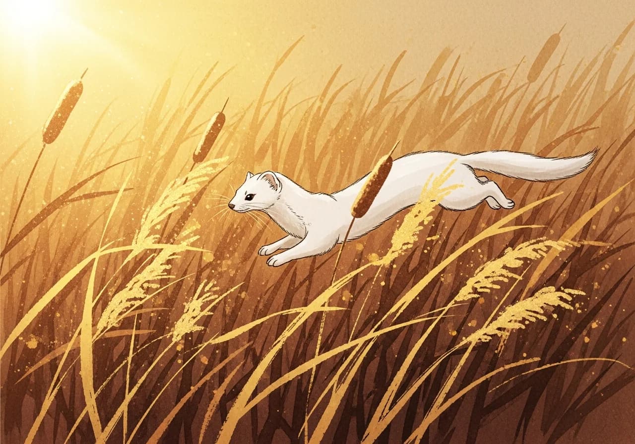 흰 족제비와 도망가는 족제비 — 드문 길몽