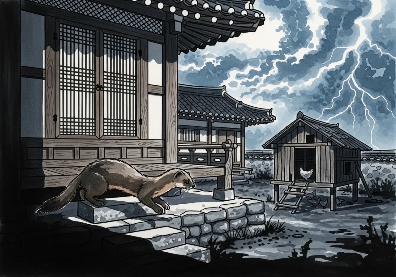 족제비 꿈의 흉몽 해석 — 경고와 손실의 신호